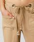 Khaki Rope Belt Wide Leg Pants