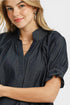 Dark Wash Scallop Hem Denim Top