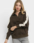 Espresso Colorblock Collared Sweatshirt