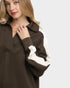 Espresso Colorblock Collared Sweatshirt