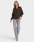 Espresso Colorblock Collared Sweatshirt