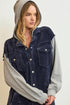Midnight Chenille & Gray Knit Hooded Shacket