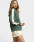 Forest Green Colorblock Collared Sweatshirt