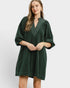 Hunter Green Corduroy Pocket Mini Dress