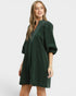 Hunter Green Corduroy Pocket Mini Dress