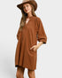Camel Corduroy Pocket Mini Dress