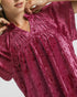 Magenta Velvet Short Sleeve Top