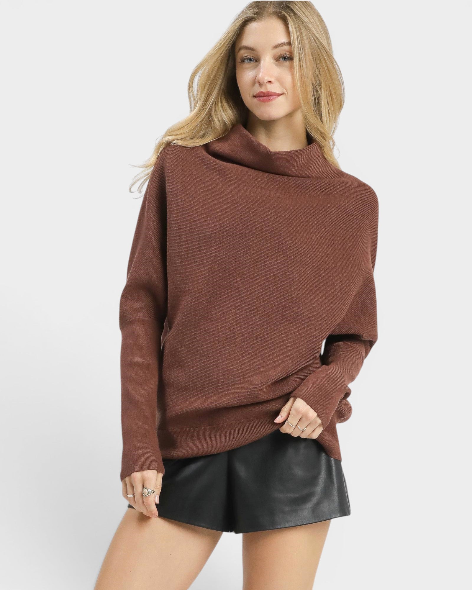 Chocolate Dolman Sleeve Sweater