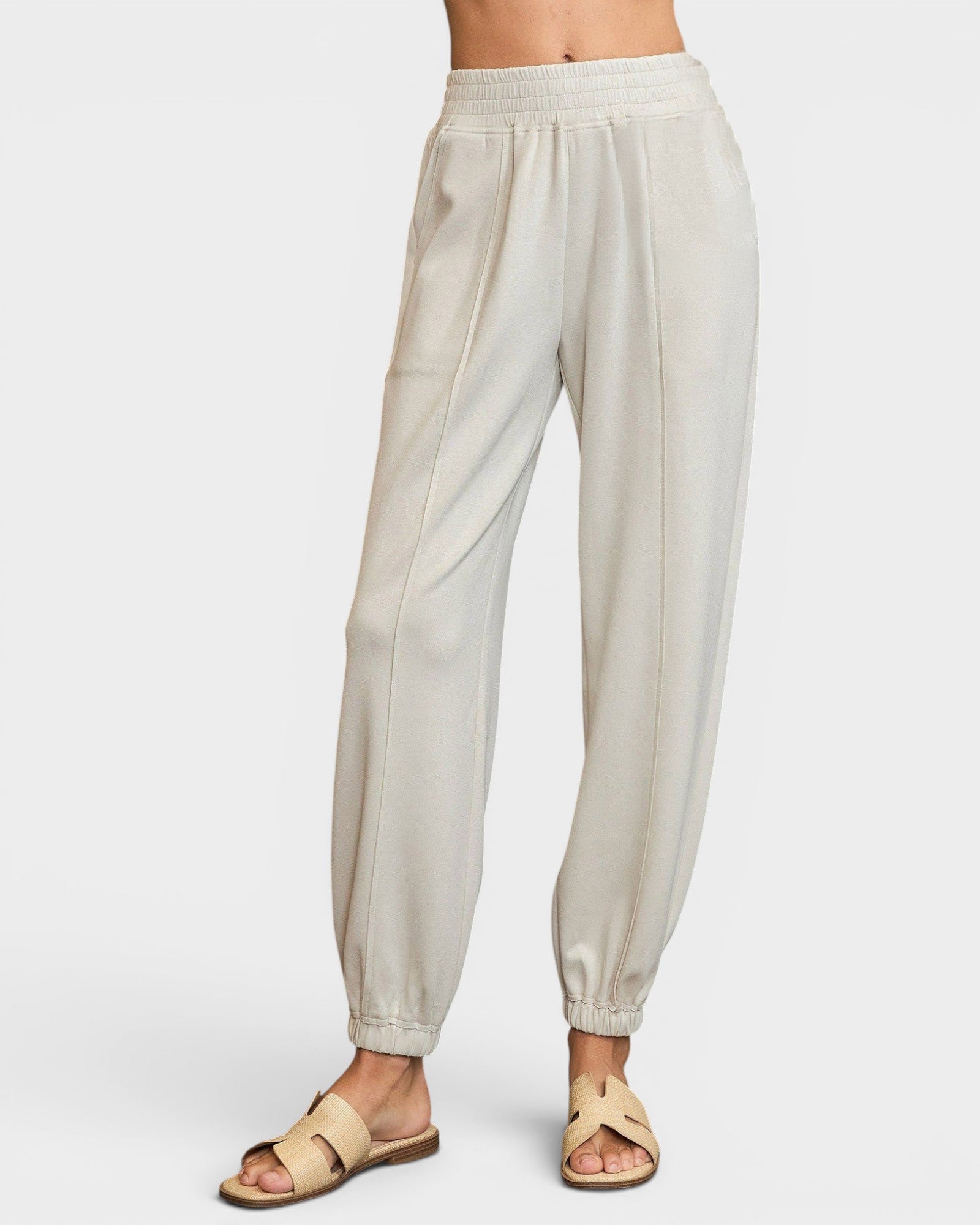 Ivory Pull-On Jogger Pants