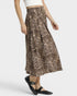 Taupe Leopard Print Midi Skirt