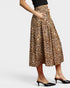 Tan Leopard Drawstring Midi Skirt