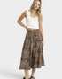 Taupe Leopard Print Midi Skirt