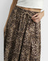Taupe Leopard Print Midi Skirt