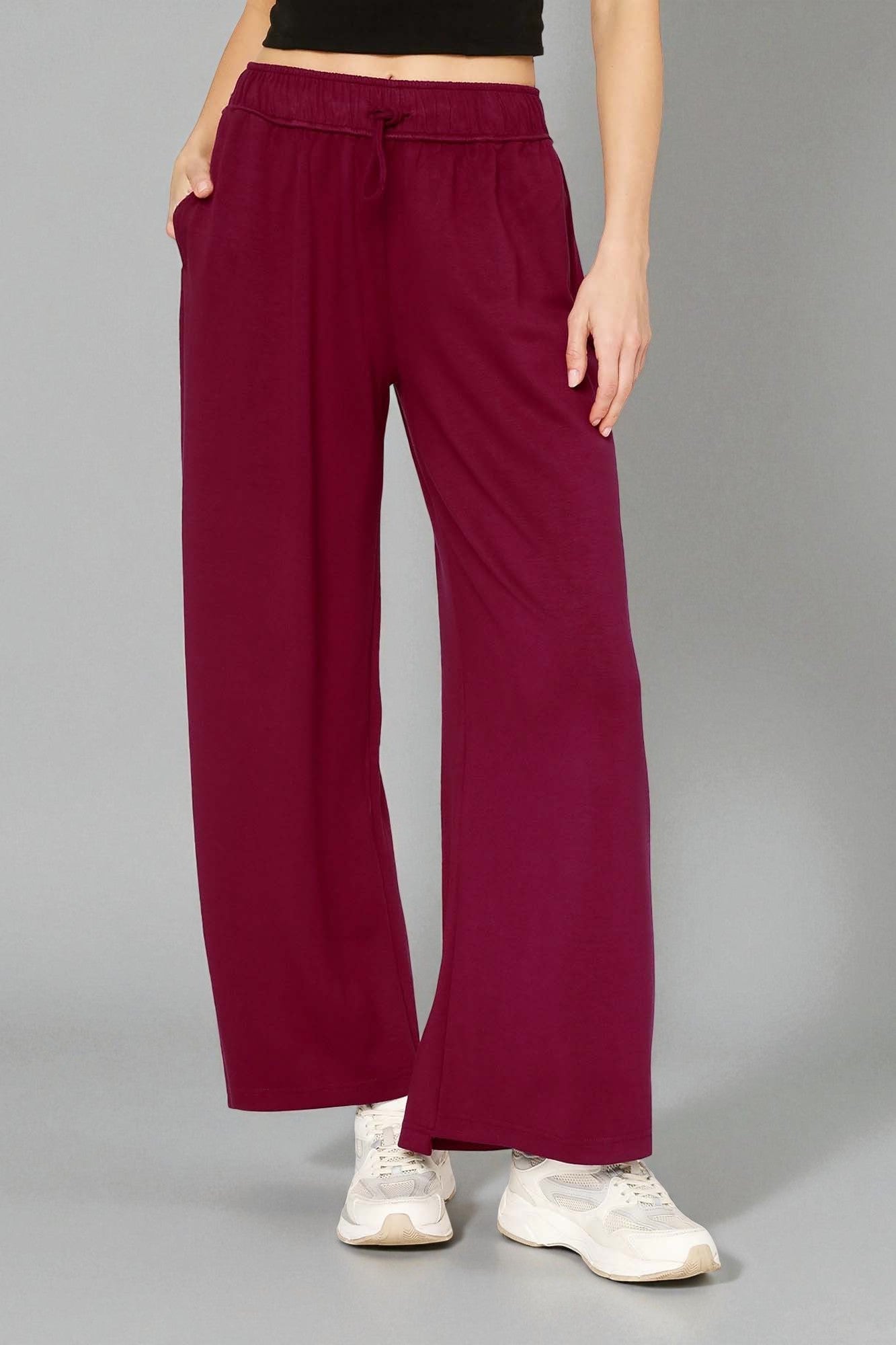 Berry Wine Wide Leg Lounge Pants