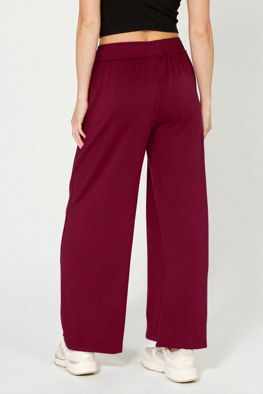 Berry Wine Wide Leg Lounge Pants