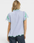 Light Blue Embroidered Scallop Sleeve Top