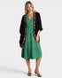 Black Embroidered Cotton Kimono