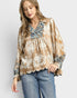 Taupe Scallop Hem Blouse