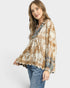 Taupe Scallop Hem Blouse