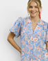 Sky Blue Floral Blouse