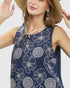 Navy Floral Embroidered Tank Top