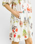 Floral patterned dress with colorful designs on a plain background