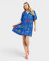 Cerulean Botanical Print Mini Dress