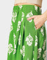 Green Floral Wide Leg Pants