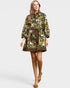 Olive Floral Corduroy-Trim Mini Dress