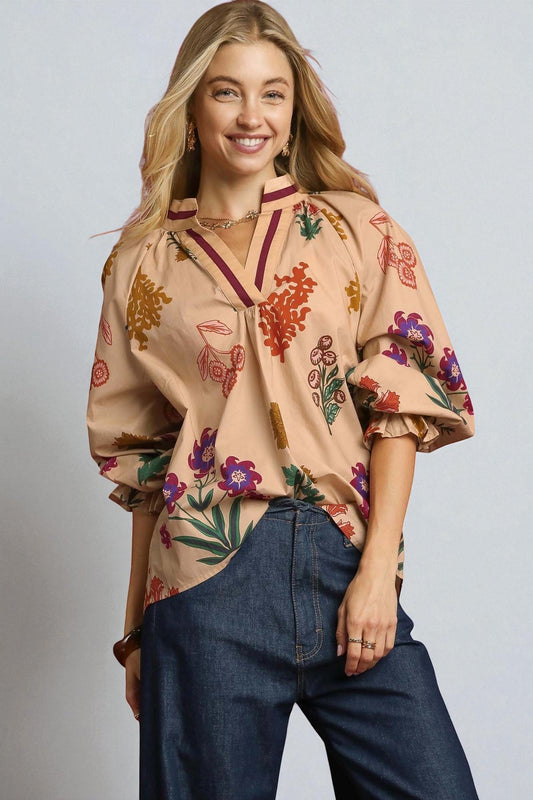 Sandstone Multi Floral Blouse