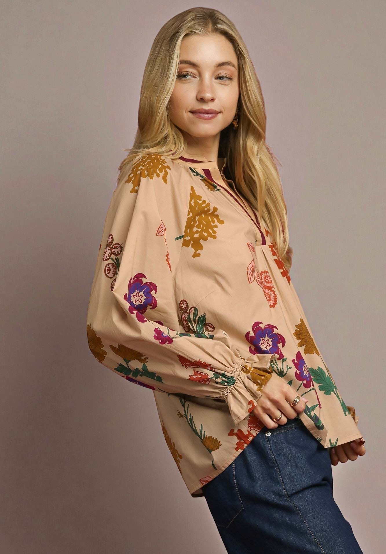 Sandstone Multi Floral Blouse