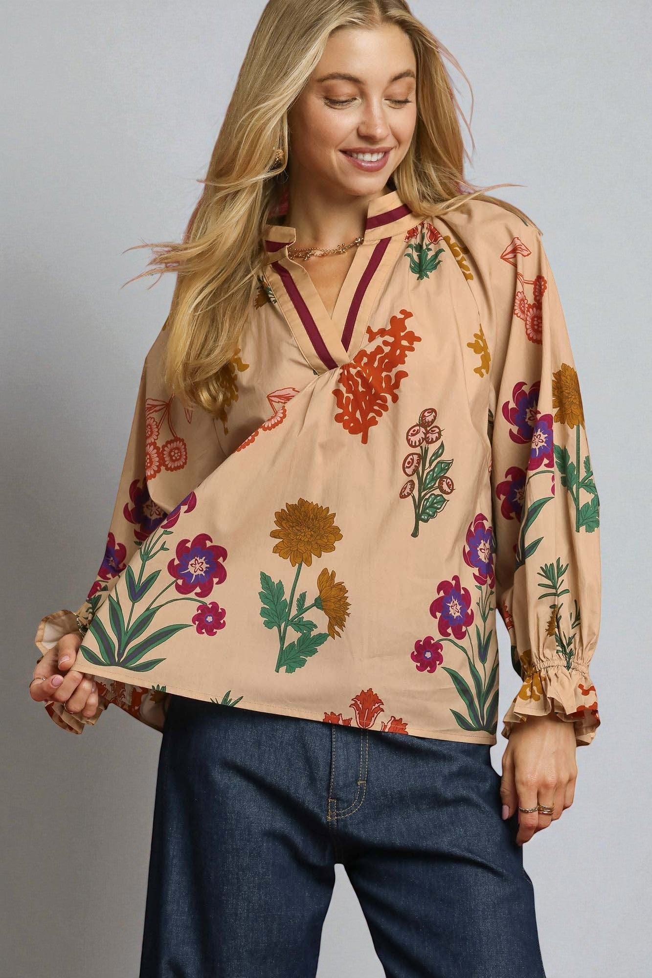 Sandstone Multi Floral Blouse