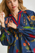 Navy Multi Floral Blouse