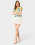 Yellow Floral Puff Sleeve Peplum Top