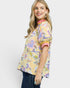 Sunwashed Yellow Multi Floral Ruffle Blouse