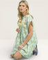 Sage & Ivory Floral Flutter Sleeve Mini Dress