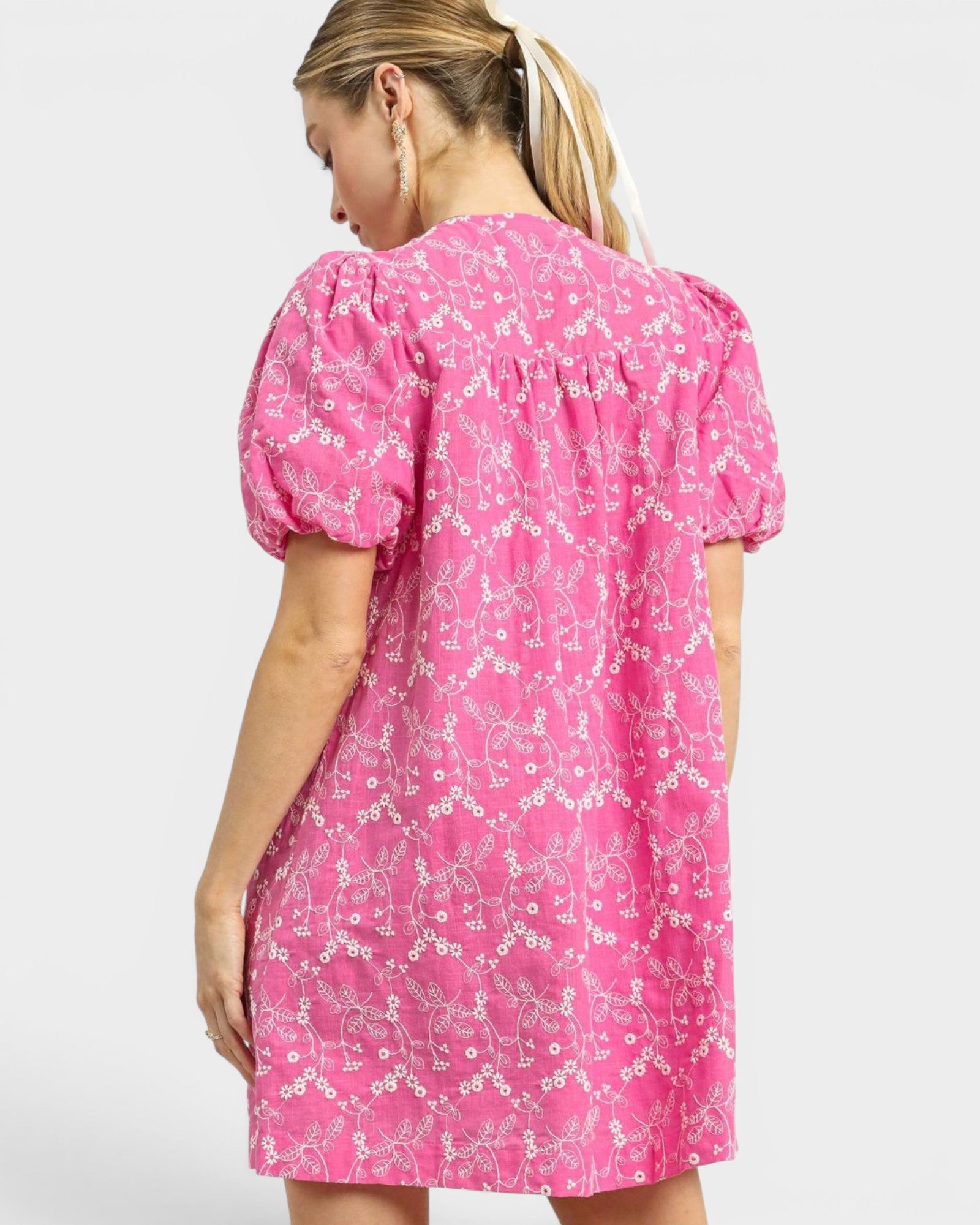 UMGEE Pink Embroidered Mini Dress Beach Rose Co. UMGEE Pink Embroidered Mini Dress Beach Rose Co.