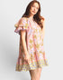 Coral Floral Ruffle Mini Dress