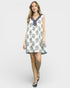 Ivory & Navy Floral Sleeveless Shift Dress