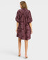 Maroon Floral Jacquard Mini Dress