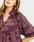 Maroon Floral Jacquard Mini Dress