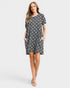 Black Floral Puff Sleeve Mini Dress