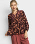 Cinnamon Floral Velvet Blouse