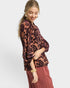Cinnamon Floral Velvet Blouse