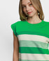 Green Stripe Mini Dress