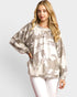 Taupe Metallic Long Sleeve Blouse