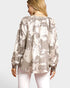 Taupe Metallic Long Sleeve Blouse