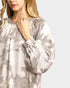 Taupe Metallic Long Sleeve Blouse