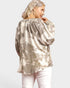 Taupe Metallic Long Sleeve Blouse