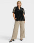 Black Velvet Embroidered Sleeve Top